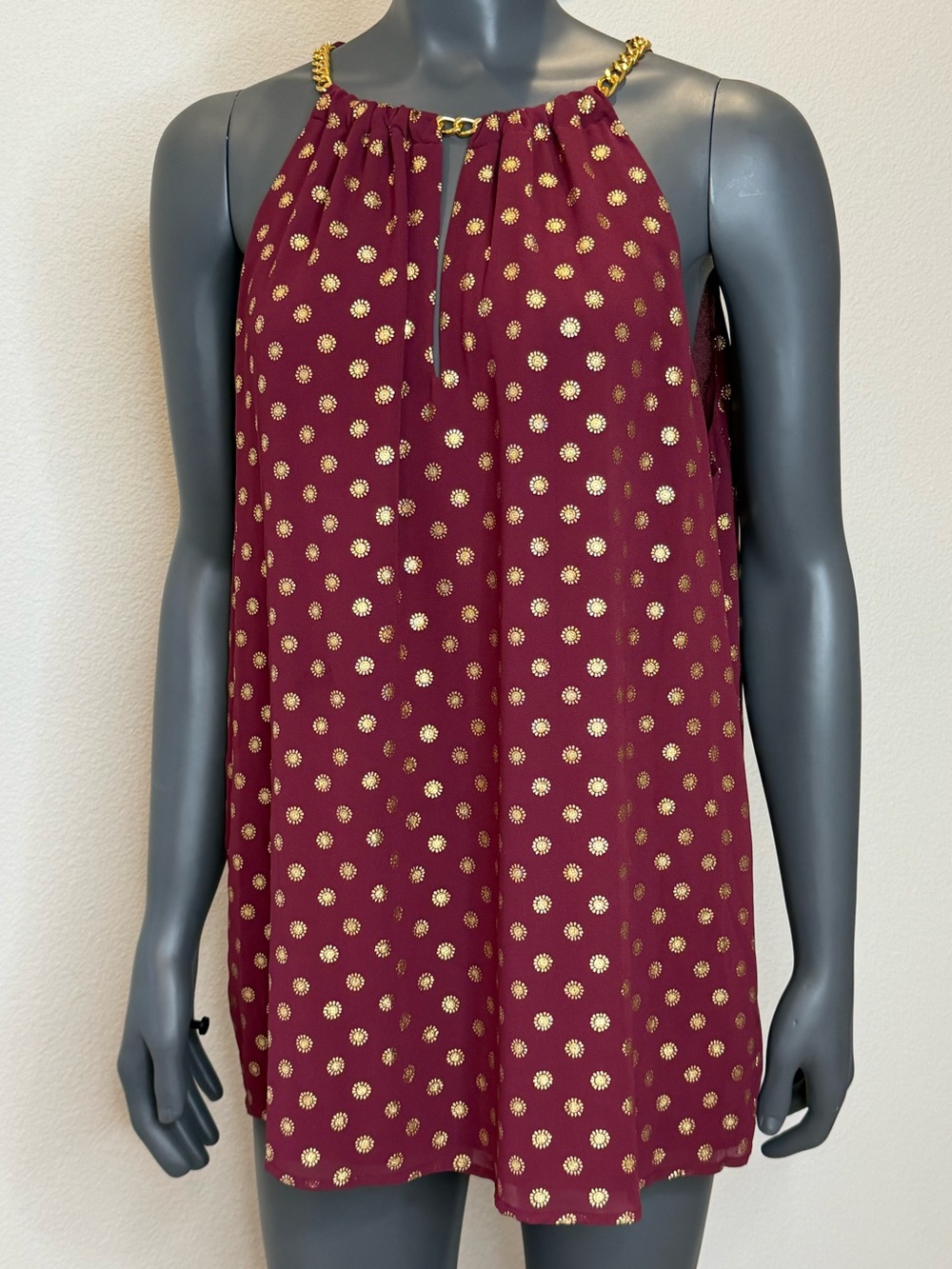 MICHAEL Michael Kors Swing Top Size L Burgundy Rust Gold
